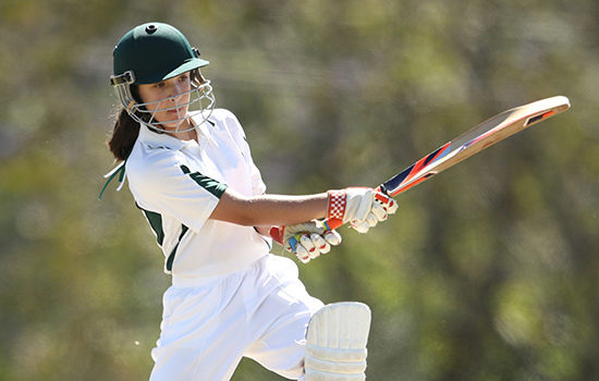 Cricketer on pitch to promote leading cricket insurance broker Full-time Cover