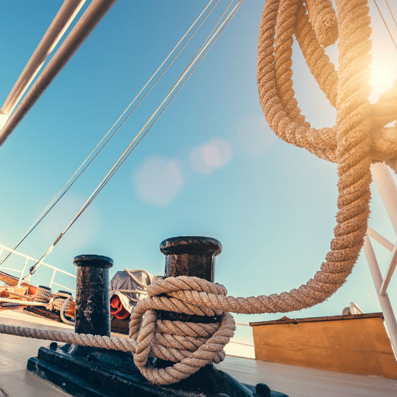 Stylized yacht image to promote leading yacht insurance brokers Full-Time Cover