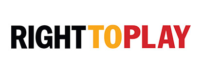Right to play charity logo supported by leading sports insurance broker Full-time Cover