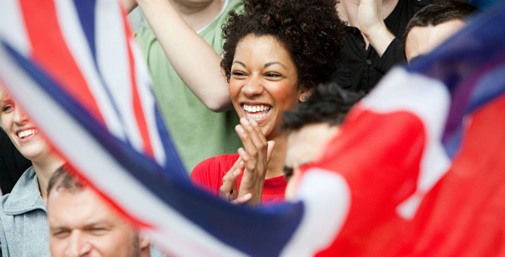 Sports fans celebrating to promote leading sports insurance broker Full-time Cover