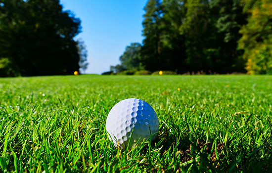 Golf ball on green to promote Full Time Cover's Amateur Golf Insurance