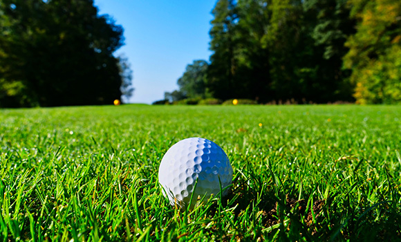 Golf ball on green to promote Full Time Cover's Amateur Golf Insurance
