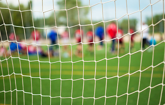 Close up of football net to promote Full Time Cover's Team Personal AccidentInsurance